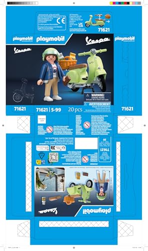 Playmobil 1969 Vespa 150 Sprint Veloce Light Green Vintage Scooter Set 7