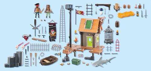 Playmobil Pirate Harbour with Prison Playset - Action Figures for Kids 4+ 6