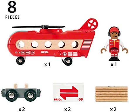 BRIO World Airport Cargo Transport Helicopter Playset with Magnetic Couplings for Ages 3+ 3