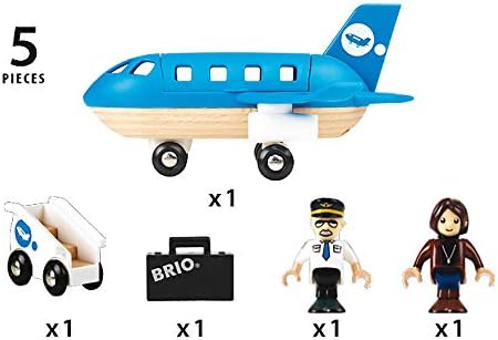 BRIO World Aeroplane Playset with Mobile Staircase and Figures - Compatible with BRIO Railway Sets 3