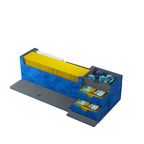 Gamegenic Card's Lair 400+ Card Box | Blue | Magnetic Closure | 2 Removable Drawers 7