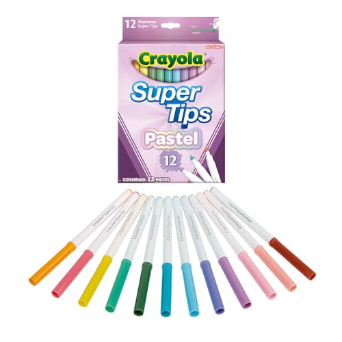 Crayola Bright Supertips Pastel Edition - Washable Felt Tip Pens for Kids, Ages 3+ 7