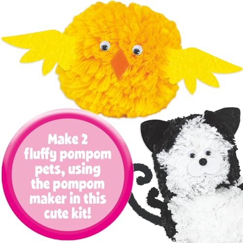 Galt Pom Pom Pets Craft Kit - Knitting & Sewing Set for Kids Ages 5+ 6