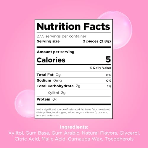 PUR Gum - Natural Bubblegum Flavoured Sugar-Free Chewing Gum (55 Pieces, Pack of 3) 5