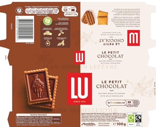 LU Le Petit Chocolat Milk Chocolate Coated Biscuits, Classic French Buttery 7
