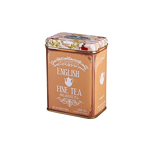 New English Teas - Floral Tea Tin with 125g Loose-Leaf English Breakfast Tea 6