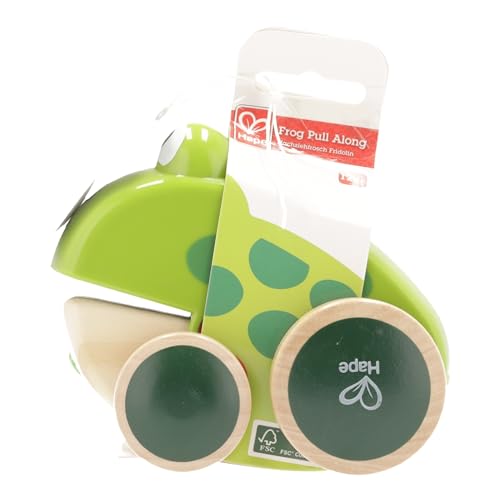 Hape - Frog Pull Along Wooden Fly-Eating Toddler Toy, Multicoloured 8