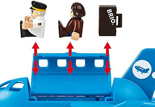 BRIO World Aeroplane Playset with Mobile Staircase and Figures - Compatible with BRIO Railway Sets 4