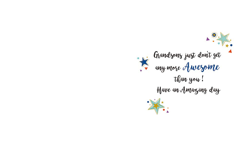 Piccadilly Greetings Gold Dust Birthday Card for Grandson | Green | 8 x 6 Inches