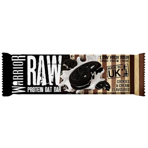 Warrior Raw Protein Bars - 12 x 75g Cookies & Cream High Protein Oat Flapjacks - Low Sugar, High Fibre - UK Made 7