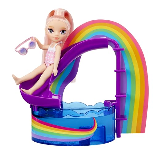Rainbow High Littles Pool Day with Blush Playset - 14 cm Doll & Pool with Slide 5