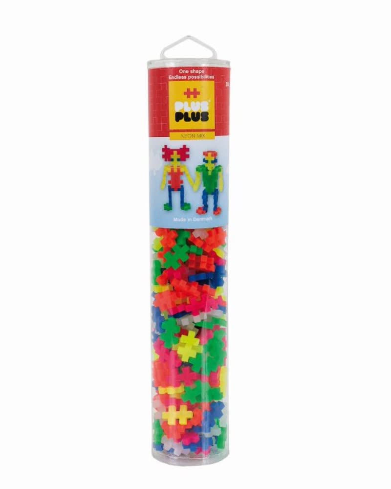 PLUS PLUS Building Blocks Toy - Neon 240 pc Creative Learning STEM Set for Ages 5+