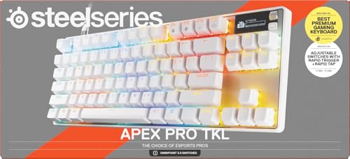 SteelSeries Apex Pro TKL Gen 3 White - HyperMagnetic Gaming Keyboard with OmniPoint 3.0 Switches 9