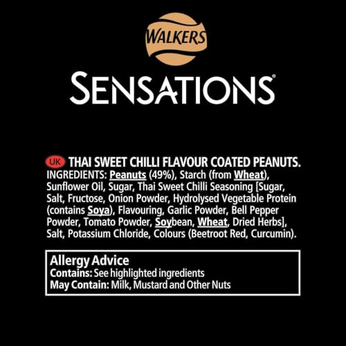 Walkers Sensations Thai Sweet Chilli Coated Sharing Peanuts 150g 7