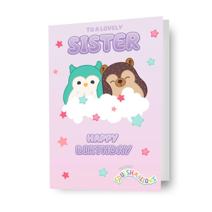 Danilo Promotions LTD Squishmallows Sister Birthday Card | A5 Size | Officially Licensed 1