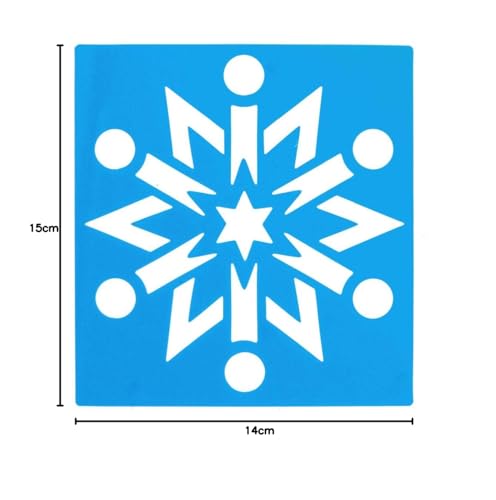 Baker Ross Snowflake Stencils - Pack of 8 Assorted Designs for Christmas Crafting 9