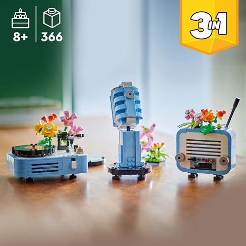 LEGO Creator 3in1 Record Player with Flowers Building Set - Rebuilds into Radio or Microphone, 366 Pieces 3