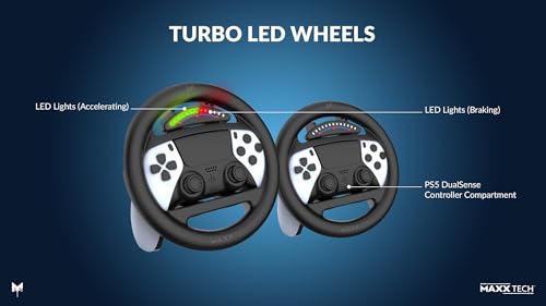 Turbo Boost Racing Kit - PlayStation 5 with Dual LED Racing Wheels 10