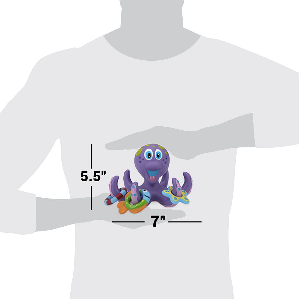 Nuby Octopus Floating Bath Toy - 3-Ring Toss for Sensory Play