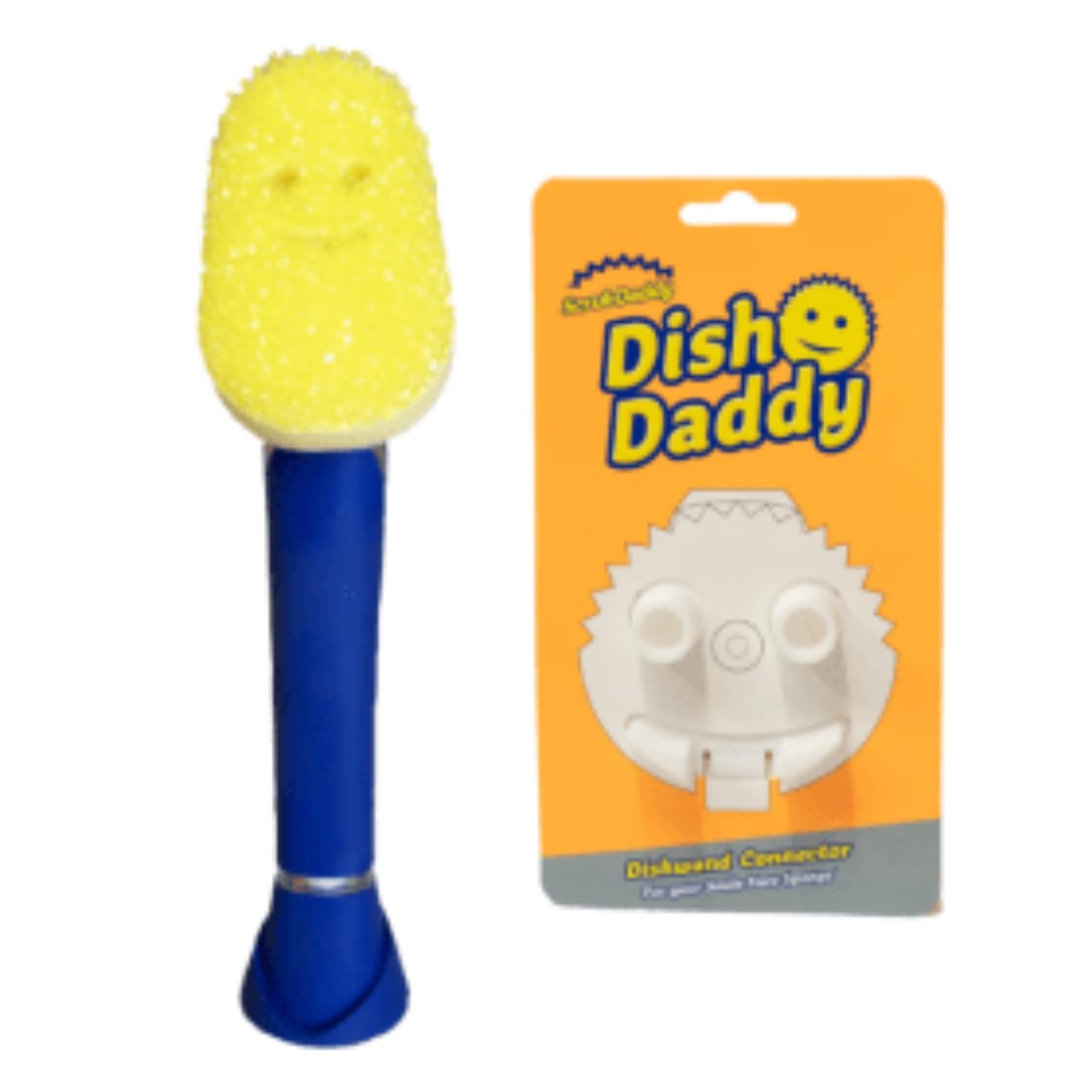 Scrub Daddy Dish Daddy Wand & Connector Head - Soap Dispensing Dish Brush with Replaceable Heads
