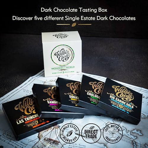 Willie's Cacao 5 Wonders of the World - 5 x 50g Single Estate Dark Chocolate Bars in Gift Box (250g) 11