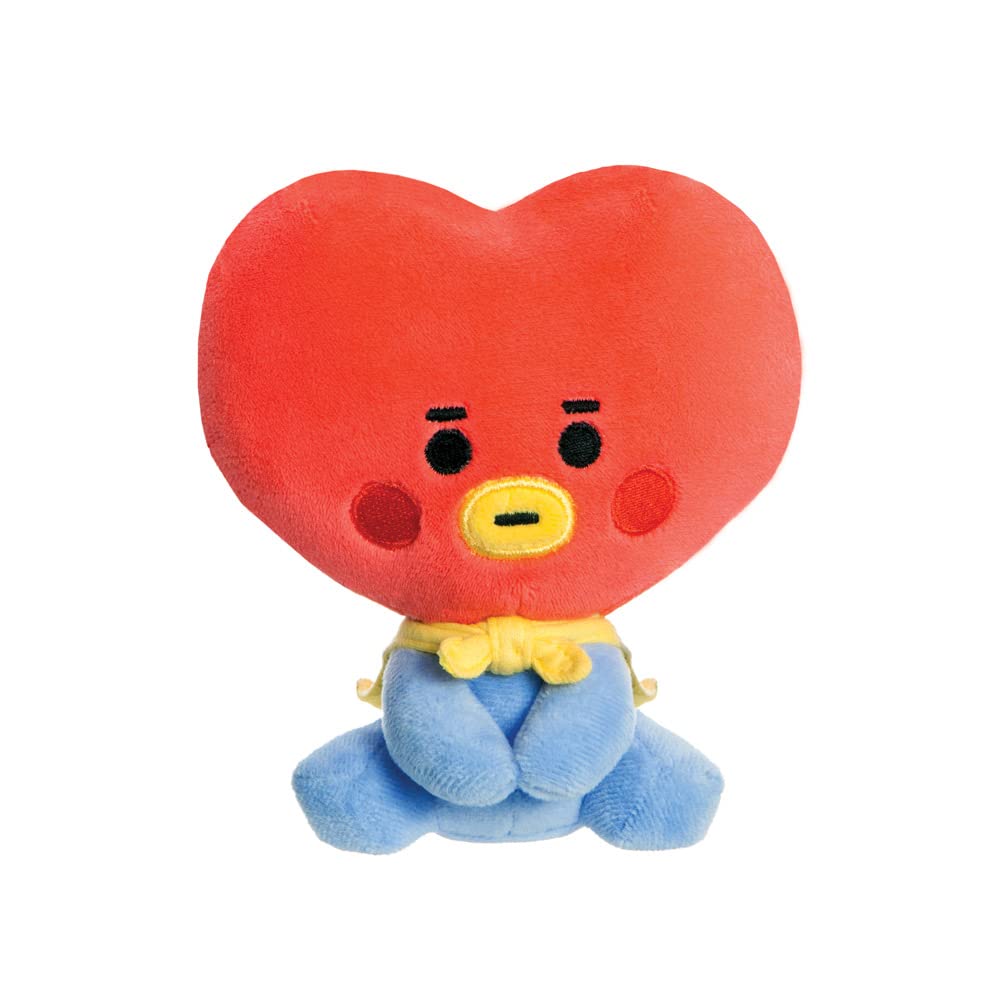 AURORA BT21 Official Merchandise - Baby TATA Sitting Doll | 12 cm Plush Toy | Blue & Red