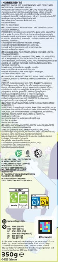 Kellogg's Rice Krispies Multigrain Bluey 350g - Toffee Flavour Cereal with Wholegrain Oat & Maize 3