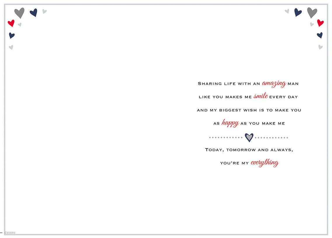 Piccadilly Greetings Heartfelt Wishes Sentimental Birthday Card for Man in My Life | 9 x 6 inches