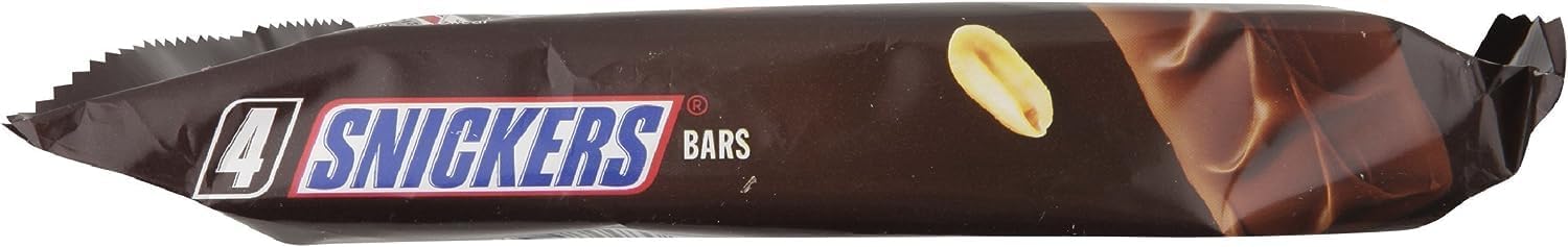 Snickers Chocolate Bars Multipack, 4 Pack of Milk Chocolate Snacks with Peanuts, Caramel & Nougat