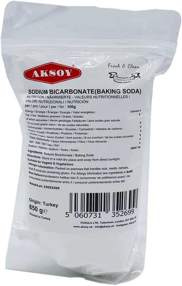 Aksoy - Pure Baking Soda 850g | Sodium Bicarbonate Powder for Baking, Cleaning & Home Uses