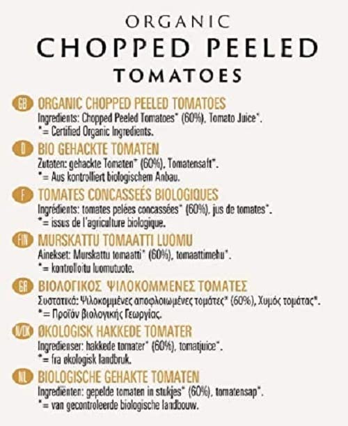 Biona Organic Chopped Tomatoes - 4 x 400g Pack | No Added Salt or Sugar