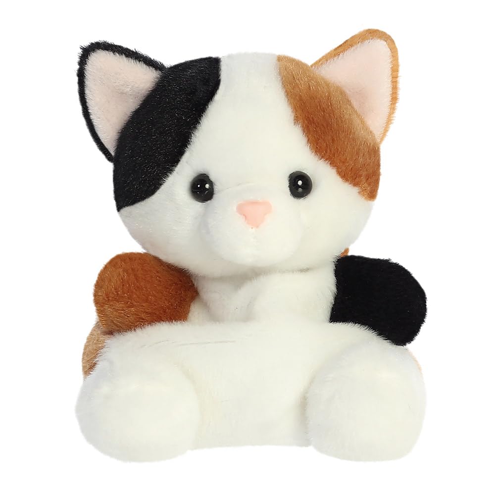 AURORA Palm Pals Calico Cat Soft Toy - 13cm Bean-Filled Plush | Suitable from Birth