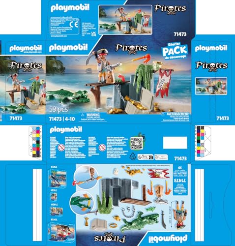 Playmobil 71473 Pirates: Pirate with Alligator Starter Pack - Fantasy Pirate World Playset for Ages 4+ 4