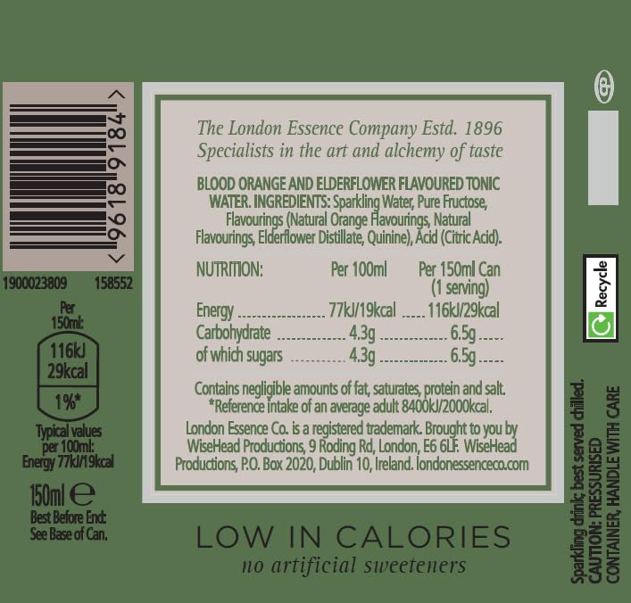 The London Essence Co. Blood Orange & Elderflower Tonic, 250439, Premium Cocktail Mixer 9