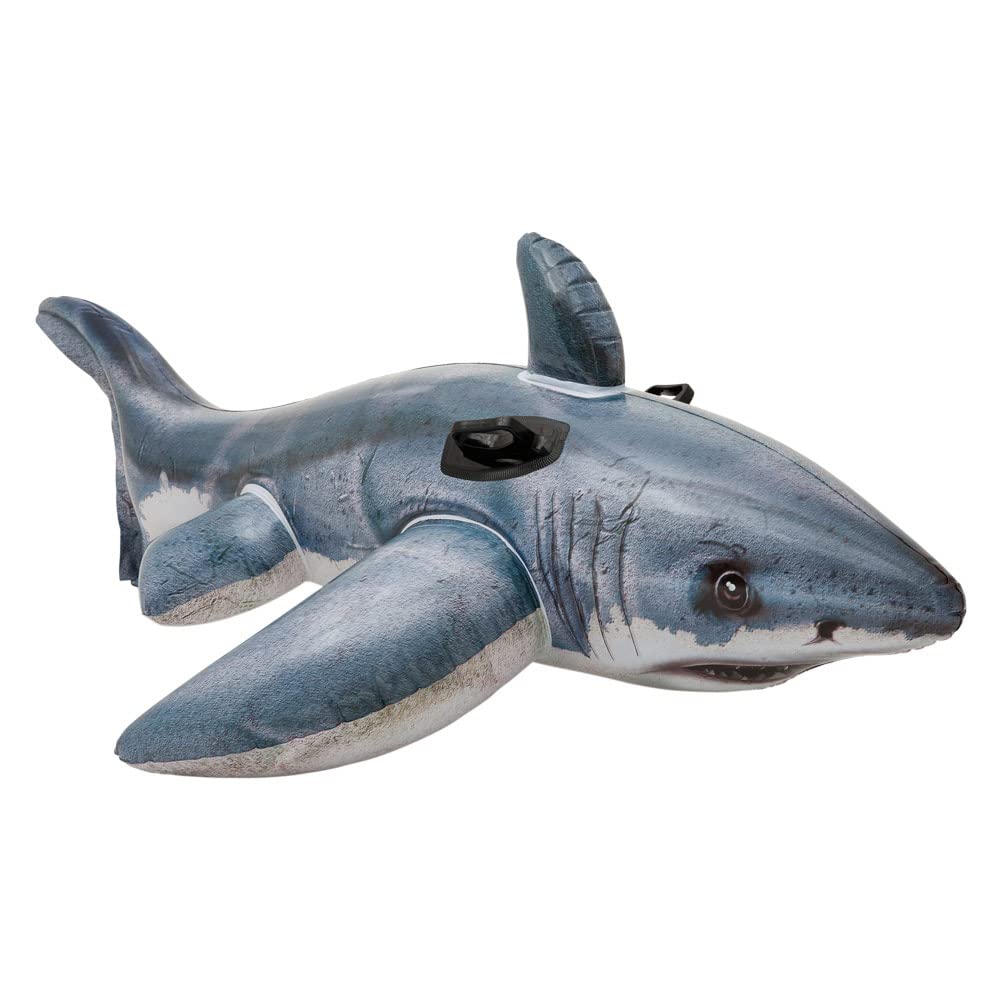 Intex Inflatable Shark Ride-On - 173x107 cm | Durable Vinyl | Ages 3+