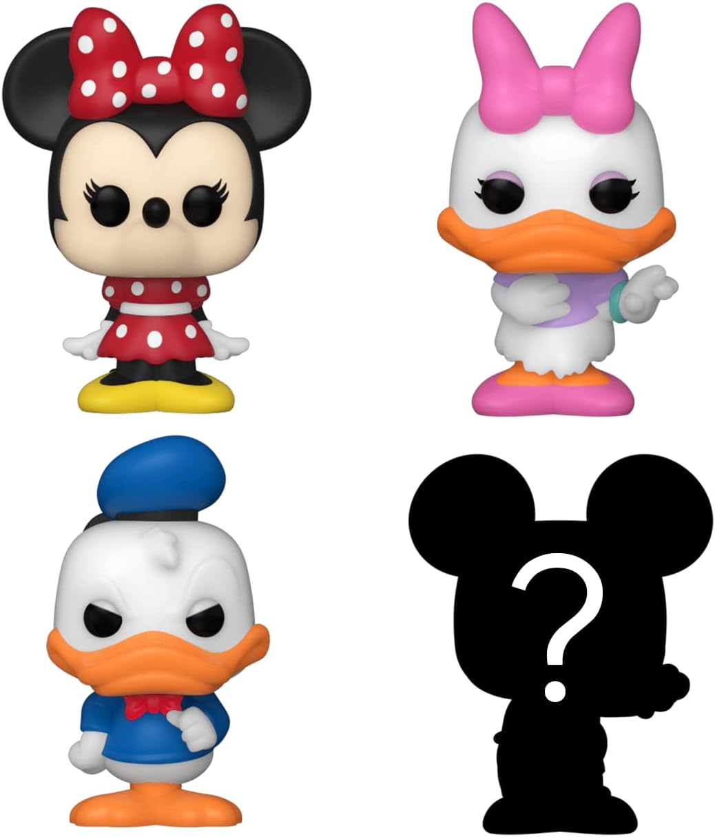 Funko Bitty POP! Disney - Minnie Mouse (Red Dress), Daisy Duck, Donald Duck & Mystery Figure Vinyl Set 4
