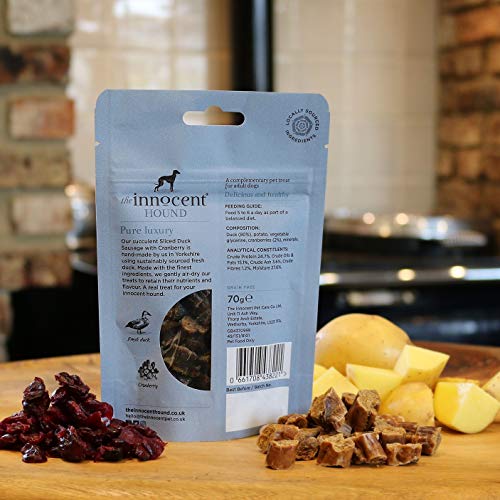 The Innocent Hound - Grain Free Sliced Duck Sausages with Cranberry 70g 7