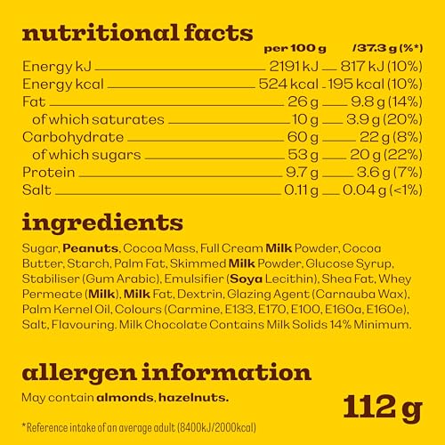 M&M's Peanut & Milk Chocolate Sharing Bag - 112g Snack for Sharing 5