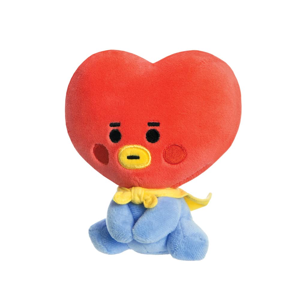 AURORA BT21 Official Merchandise - Baby TATA Sitting Doll | 12 cm Plush Toy | Blue & Red