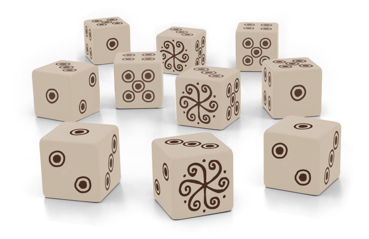 Free League Vaesen Dice Set - 10 Six-Sided Engraved Dice for Nordic Horror RPG