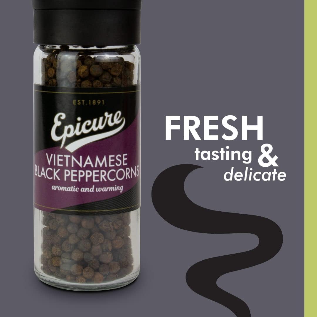 Epicure - Vietnamese Black Peppercorns Freshly Ground Seasoning Grinder 4