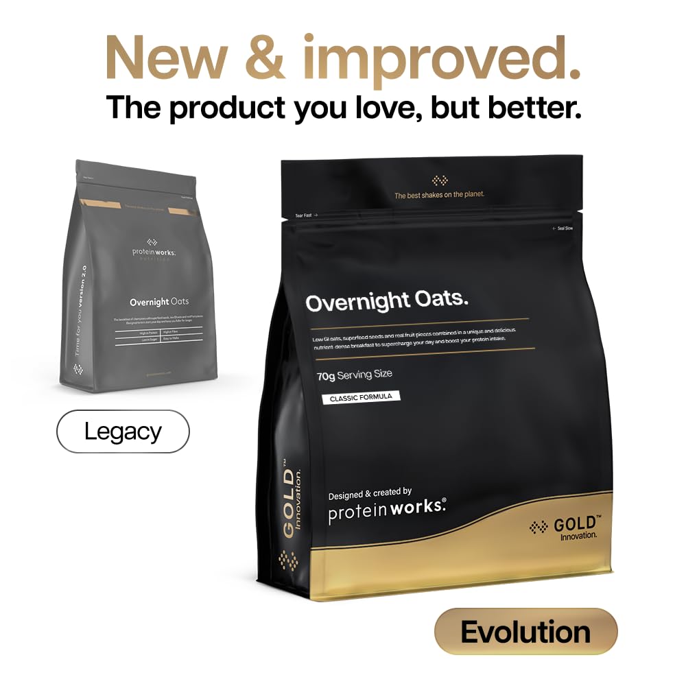 Protein Works Overnight Oats - Caramel Latte | High Protein | Low Sugar | 500 g