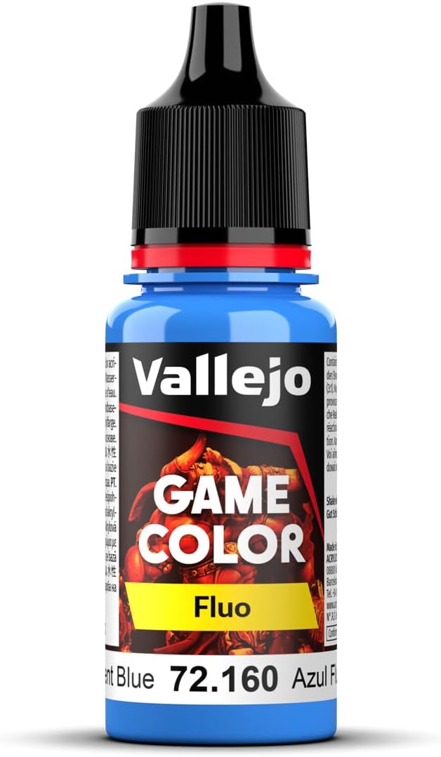 Vallejo Game Color Fluo Fluorescent Blue Acrylic Paint (29193) - 18ml Model Building Paint