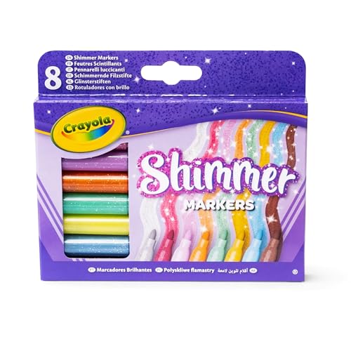 CRAYOLA - Shimmer Markers (Pack of 8) | Washable, Non-Toxic, Arts & Crafts Coloring Pens 5