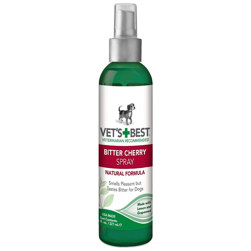 Vet's Best Bitter Cherry Anti-Chew Deterrent Spray for Dogs - Alcohol-Free Formula | 221 ml