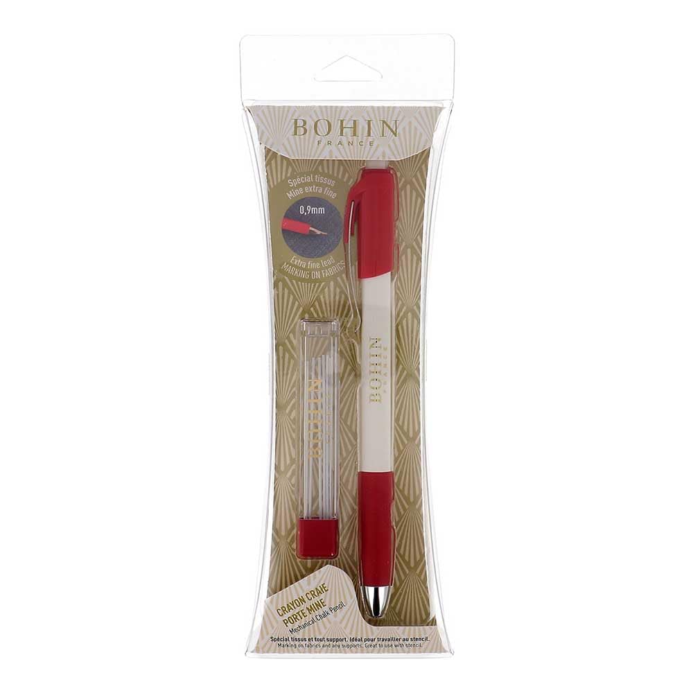 Bohin White Extra Fine Chalk Pencil Refill Set | 0.9mm Line Size | H Hardness 3