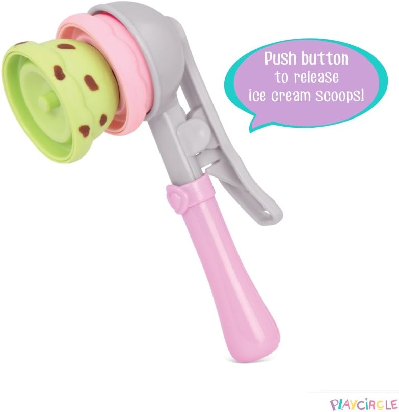 Play Circle Ice Cream Parlour Playset - 21-Piece Pretend Play Toy for Ages 3+