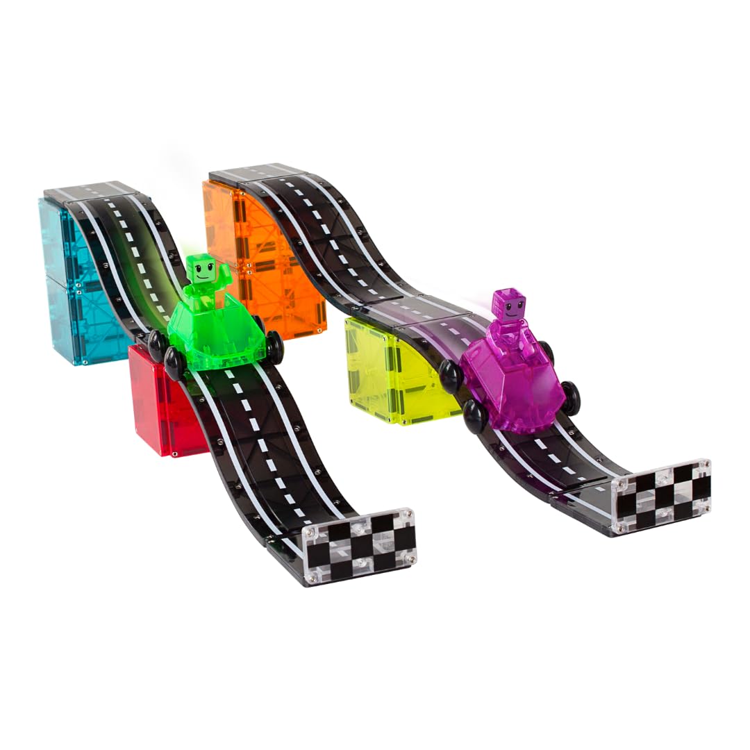 Magna-Tiles Downhill Duo 40-Piece Set - Magnetic Racing Playset for Kids 3+