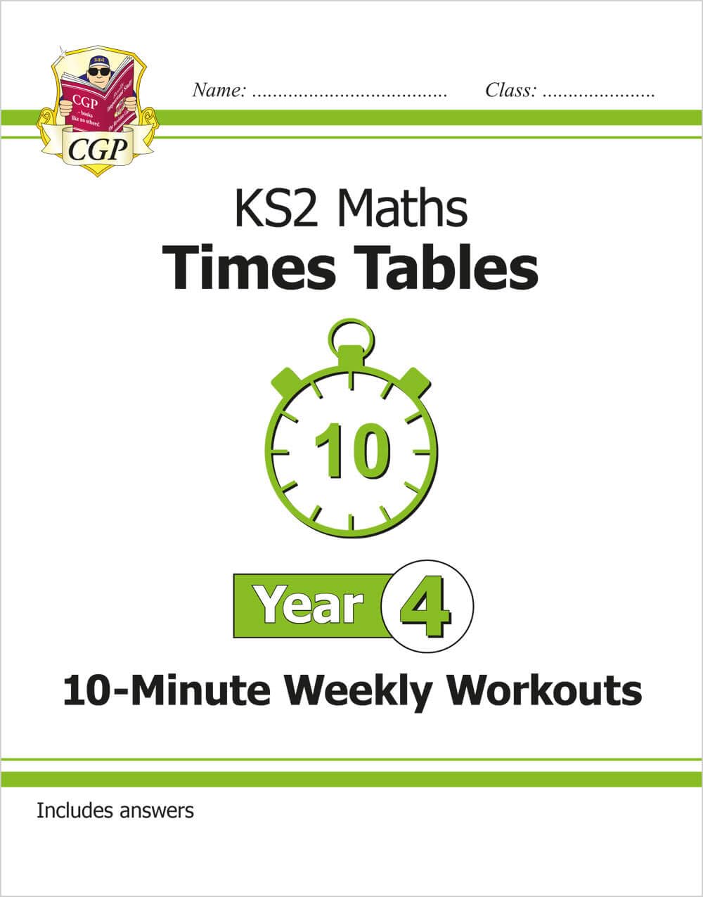 CGP Books KS2 Maths: Times Tables 10-Minute Weekly Workouts - Year 4 | Ages 8-9 | Paperback