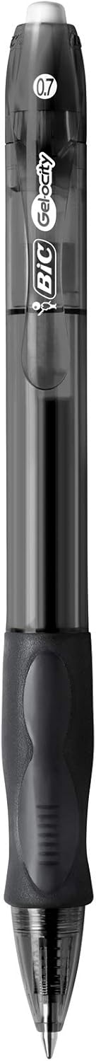BIC Velocity gel Ballpoint pen Gel ink Medium point Black Pack of 12 + Bic Matic Grip 0,7 Pouch of 4 Pencil 2